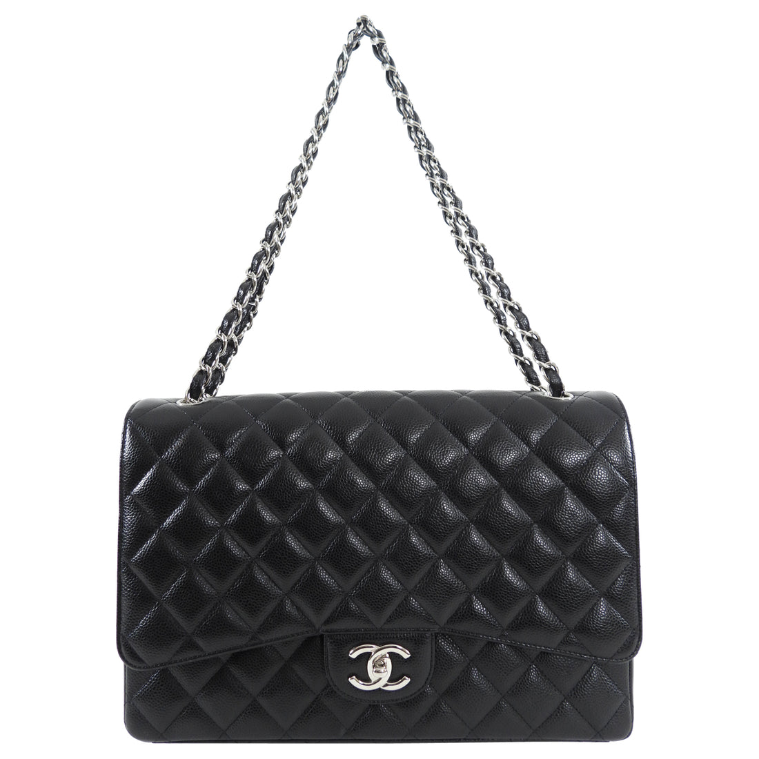 Chanel Black Caviar Maxi Classic Double Flap Bag