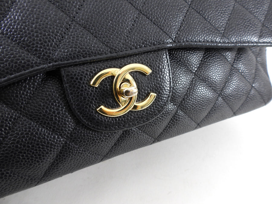 Chanel Black Caviar Maxi Classic Double Flap Bag GHW – I MISS YOU VINTAGE