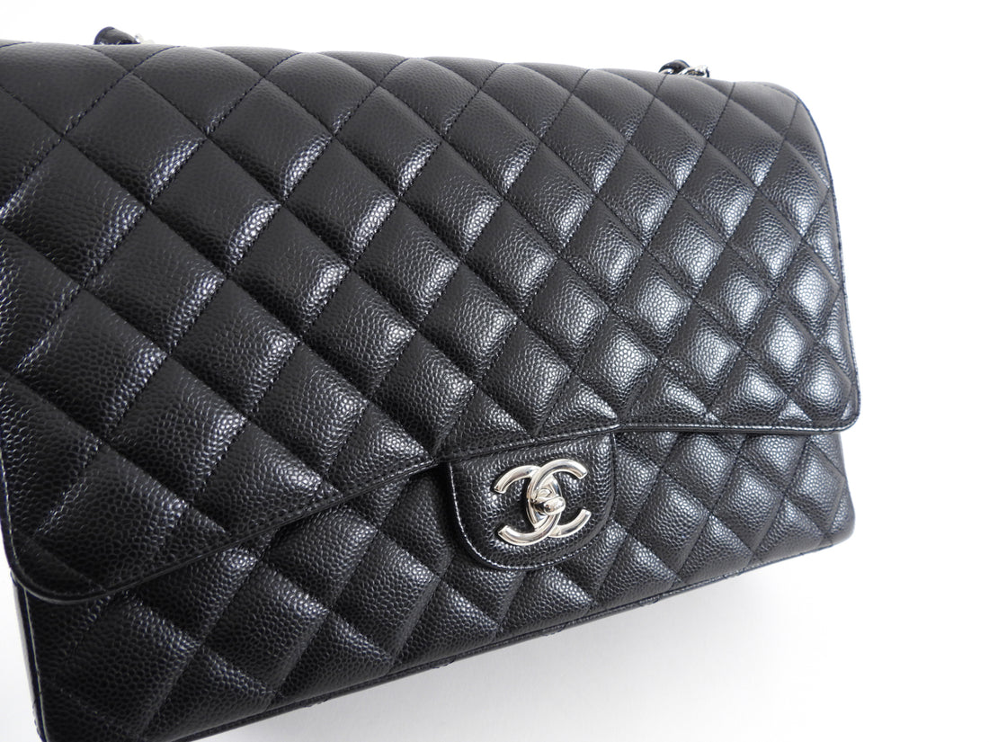 Chanel Black Caviar Maxi Classic Double Flap Bag