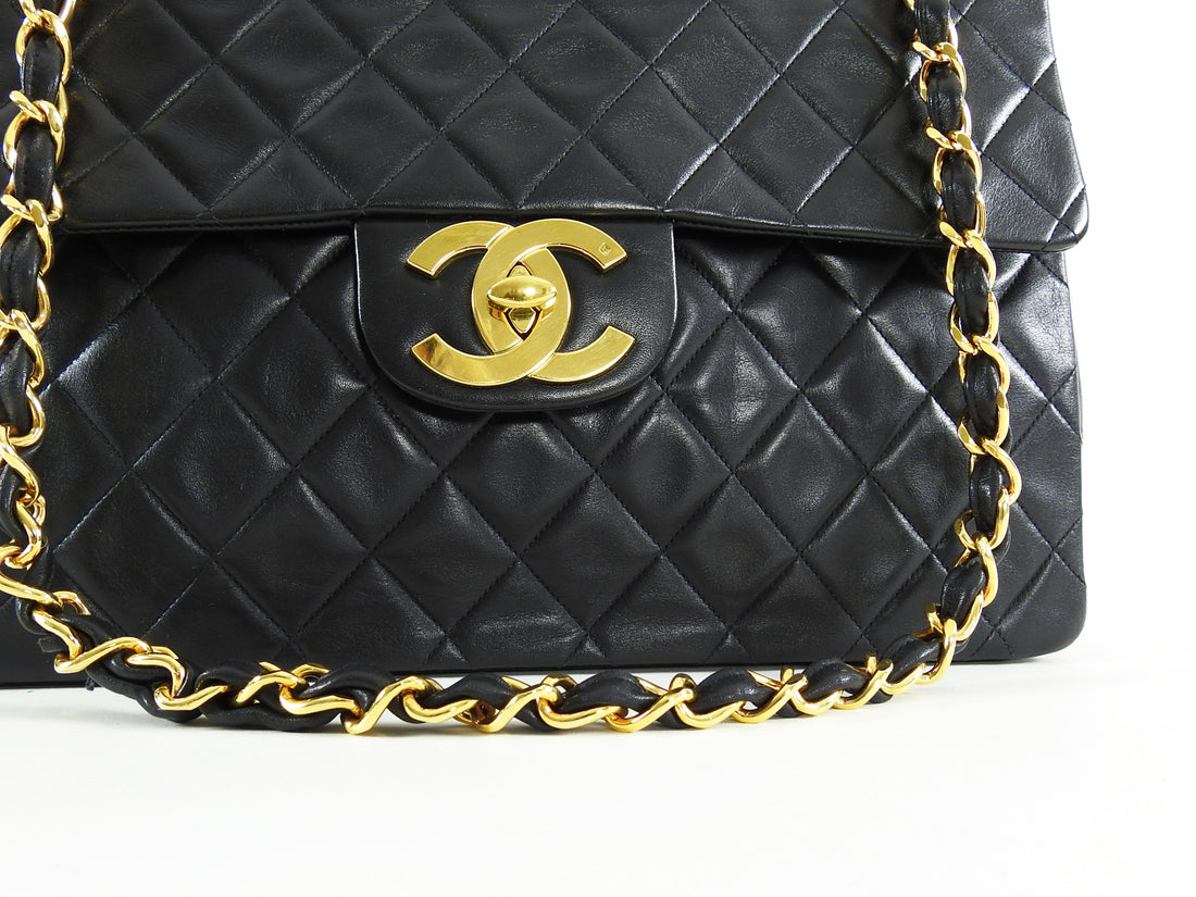 Chanel 1994 Vintage Classic Flap Black XL Maxi GHW Bag – I MISS YOU VINTAGE