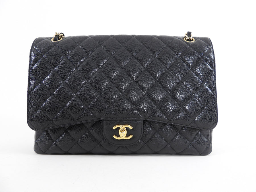 Chanel classic clearance black caviar