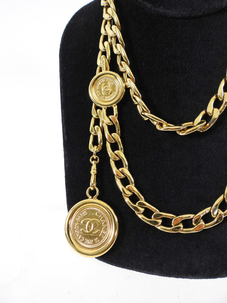 CHANEL Icon Chain Belt 94A Small Good 18399