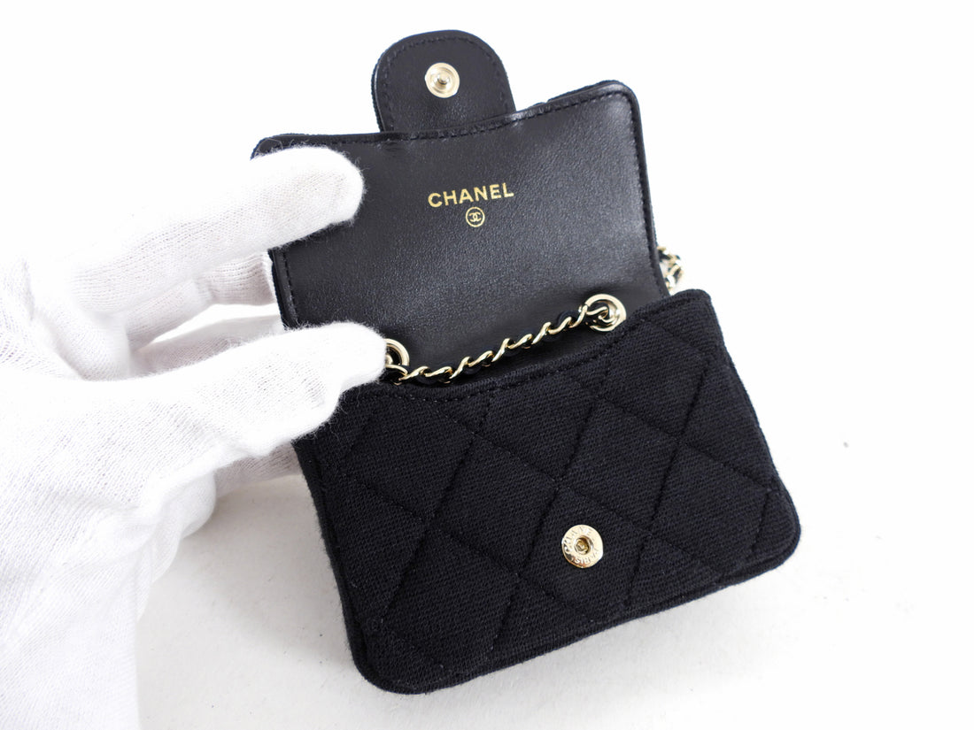 Chanel Black Quilted Lambskin Half Flap Micro Belt Bag Q6B0271IK8043