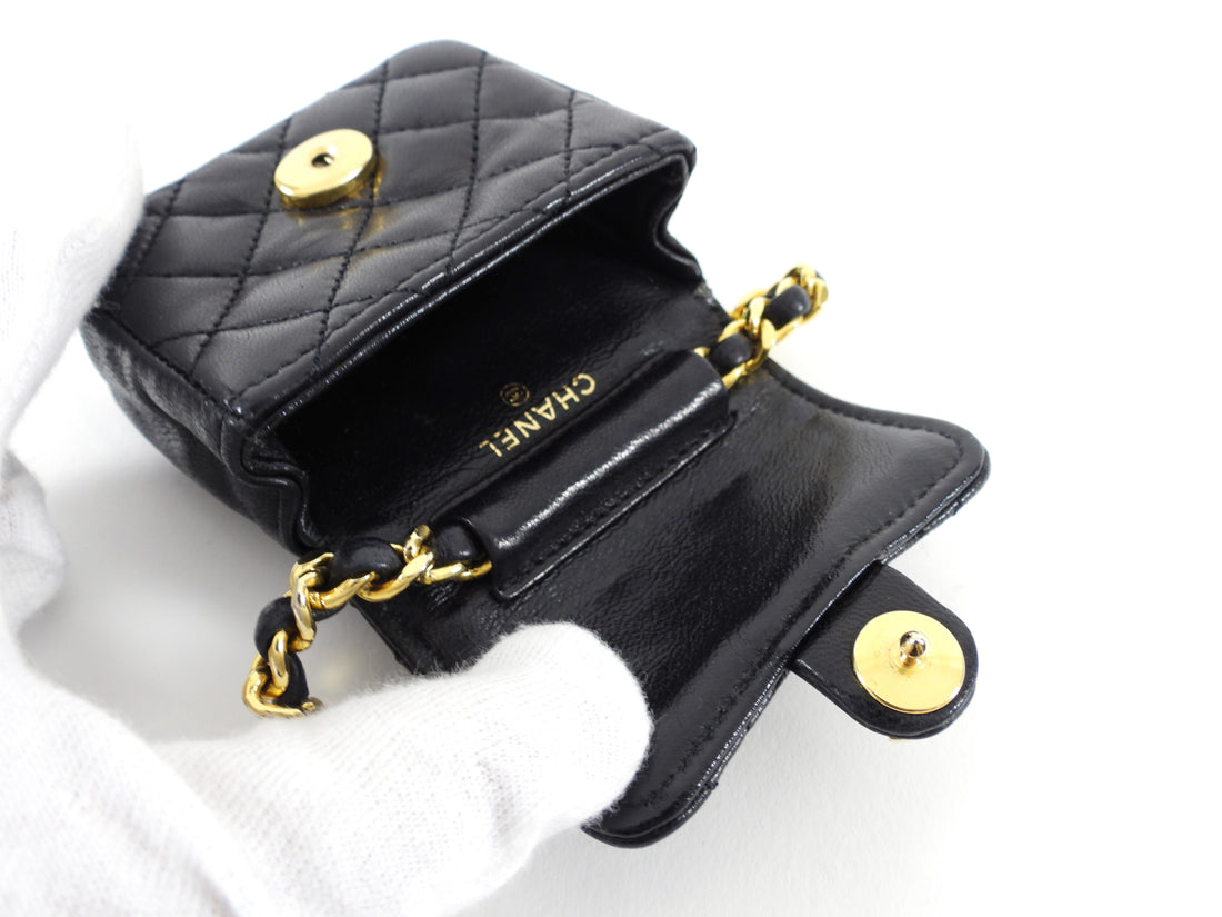 Chanel Navy Lambskin Quilted Micro Mini Flap Belt/Bag Charm at 1stDibs