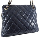 Chanel Vintage Midnight Navy Quilt Double Chain Strap Shoulder Bag