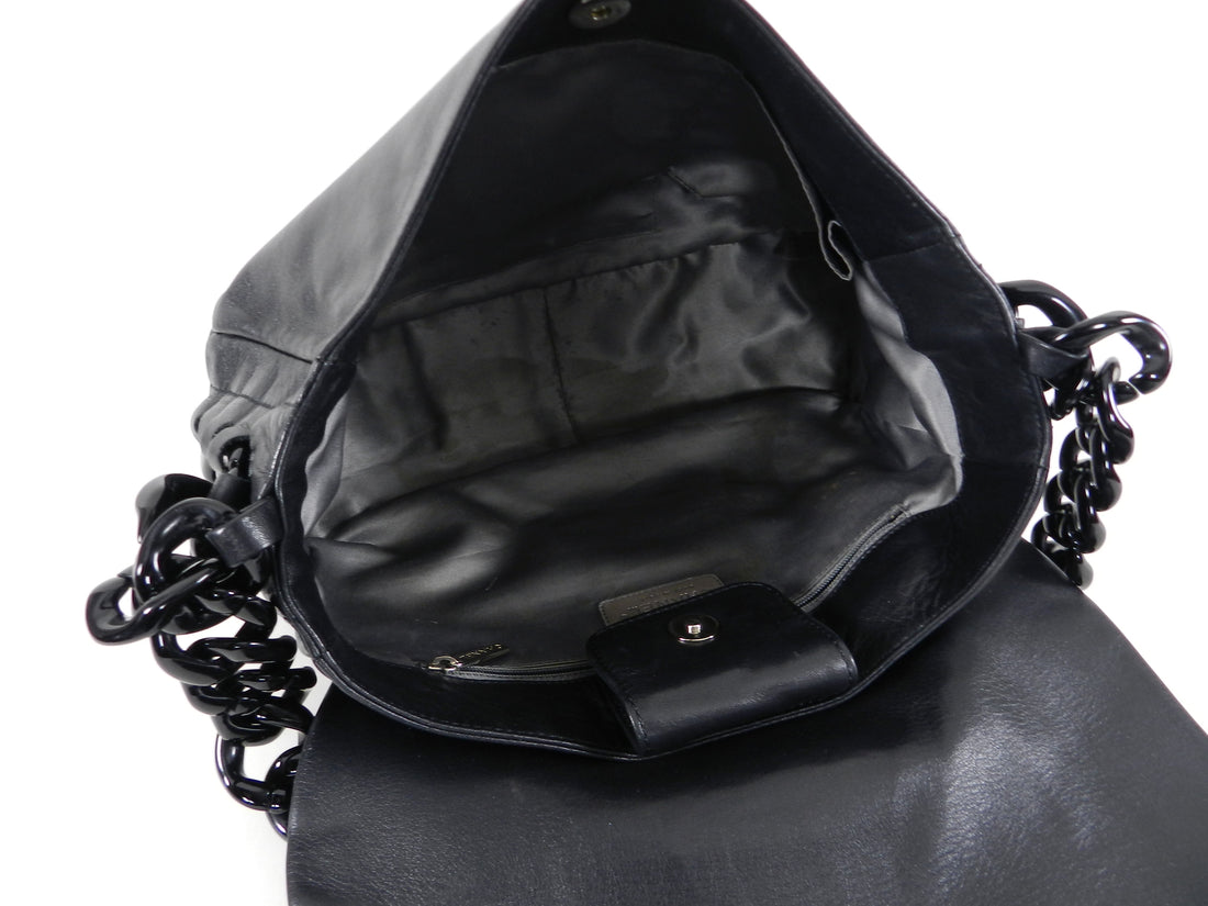 CHANEL Lambskin Large Soft and Chain Hobo Black 1271449