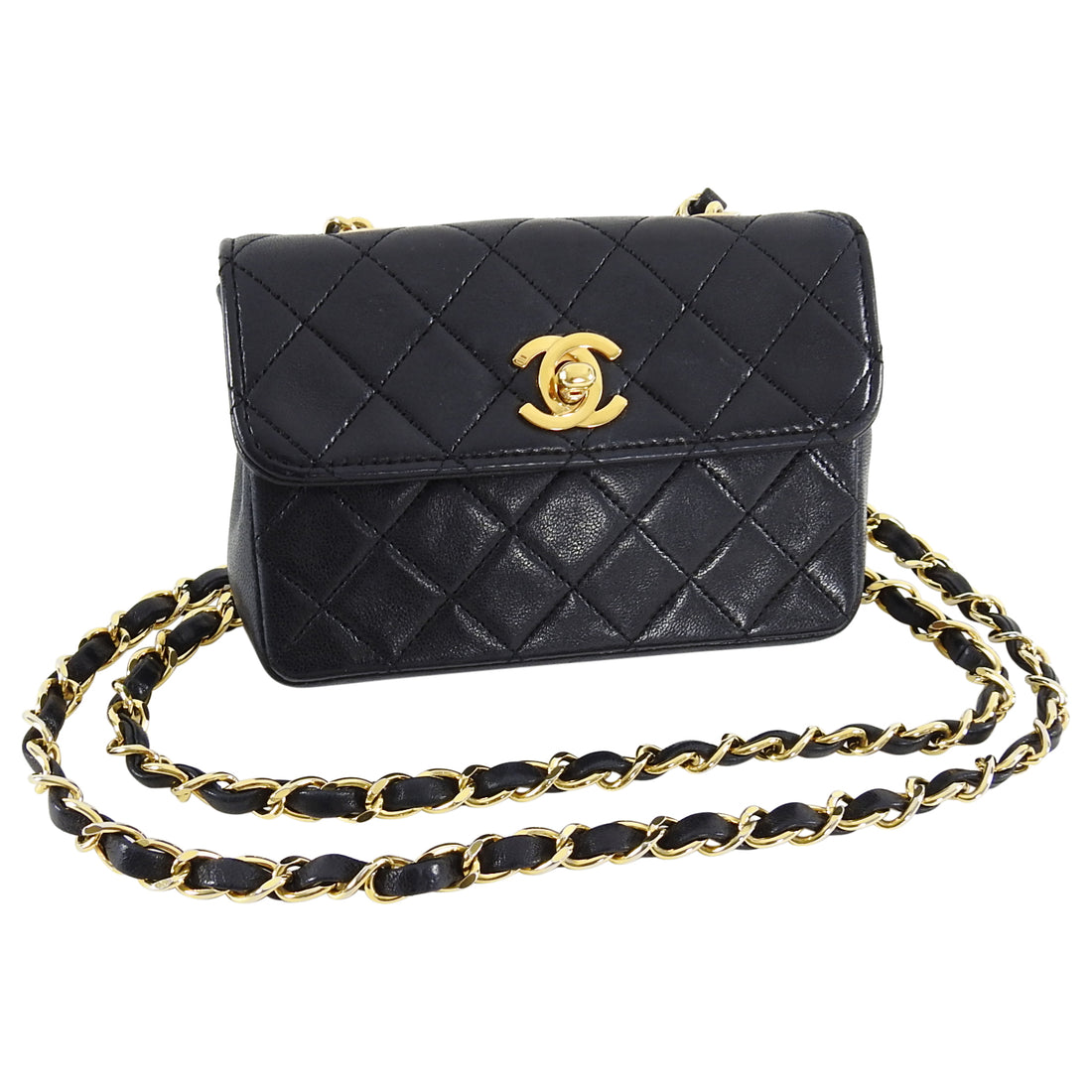 Chanel Vintage 1989 Black Lambskin Micro Mini Classic Flap Bag – I MISS ...