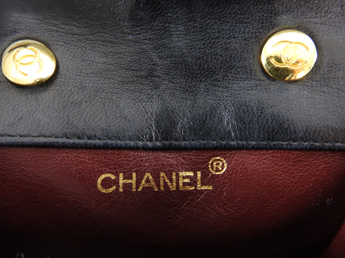 Chanel Vintage 1989 Black Lambskin Micro Mini Classic Flap Bag