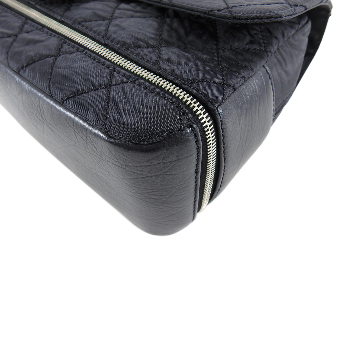 Chanel Jumbo Expandable Black Nylon Quilt Flap Bag 
