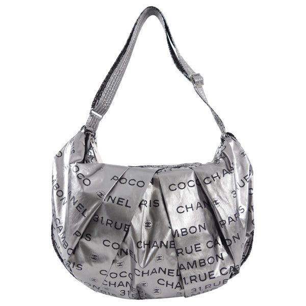 Chanel Silver Vintage Unlimited Nylon Hobo Shoulder Bag – I MISS