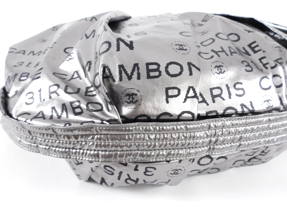 Chanel Silver Vintage Unlimited Nylon Hobo Shoulder Bag