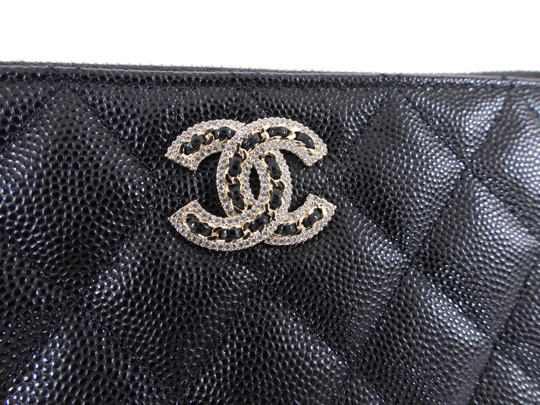 Chanel 22S Mini Black Caviar Strass O Case / Clutch – I MISS YOU