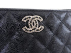 Chanel 22S Mini Black Caviar Strass O Case / Clutch