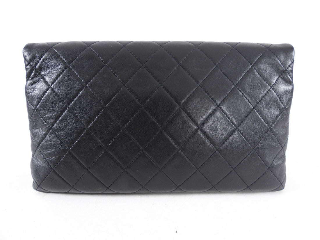 Chanel Silver Quilted Lambskin Leather Fold Up Again Clutch Bag - Yoogi's  Closet