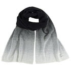 Chanel Cashmere Black and Grey Ombre Knit Long Scarf