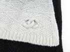 Chanel Cashmere Black and Grey Ombre Knit Long Scarf