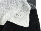 Chanel Cashmere Black and Grey Ombre Knit Long Scarf