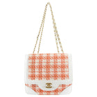 Chanel Vintage White and Orange Tweed Flap Bag