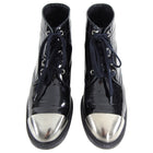Chanel Black Patent Metal Cap Toe CC Logo Ankle Boots - 41