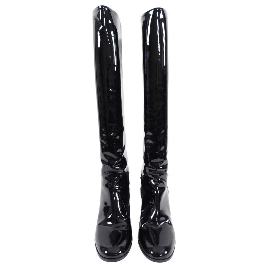 vintage chanel patent leather boots