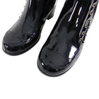 Chanel Pre-Fall 2015 Salzburg Black Patent Lace Up Midi Boots - 41