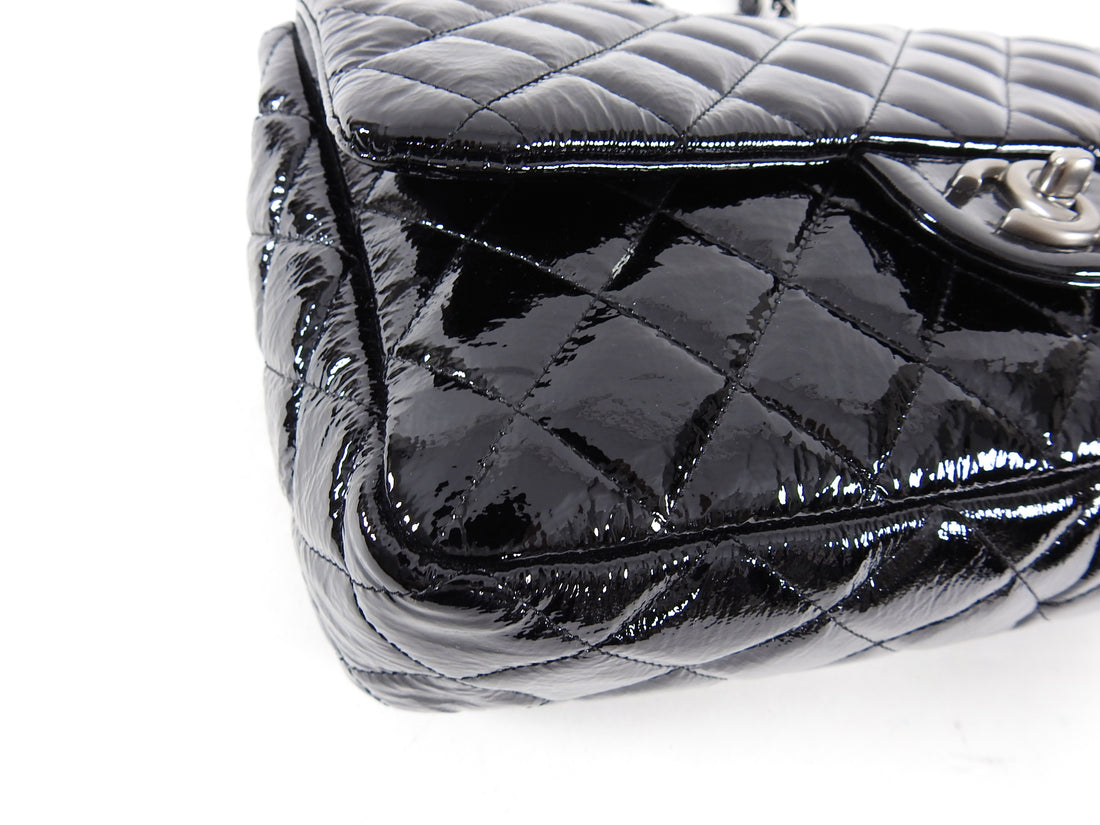 Chanel Patent Leather Jumbo Quilted Single Flap Bag