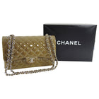 Chanel Gris Fonce Patent Leather Quilt Jumbo Double Flap Bag Silver Hardware 