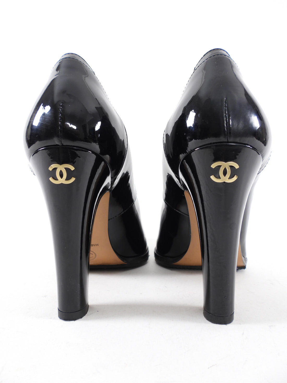 Chanel Black Patent Pumps - 38 / USA 7.5