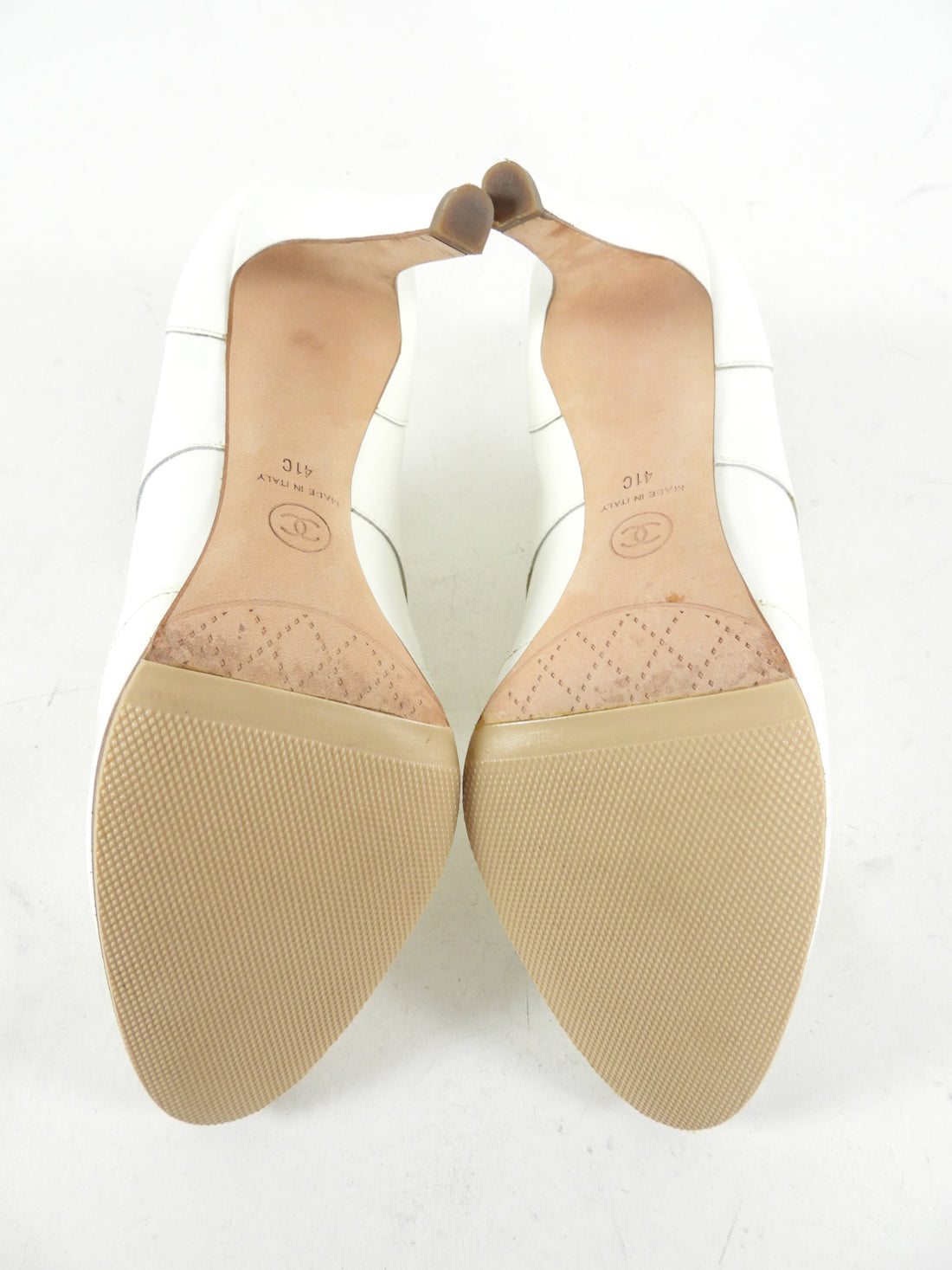 Chanel 17A White Patent Lace up Heels - 41 / 40