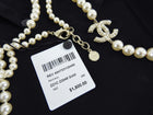 Chanel 17V Long Single Strand Pearl CC Necklace