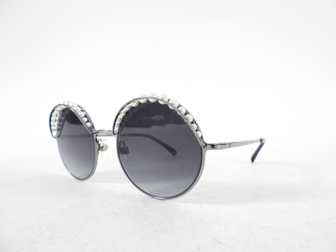 Chanel 4234 Round Ruthenium Pearl Sunglasses