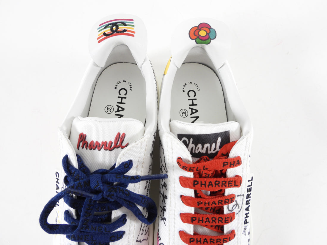 Chanel X Pharrell Limited Edition White Tennis Sneakers - 37.5 – I Miss You  Vintage