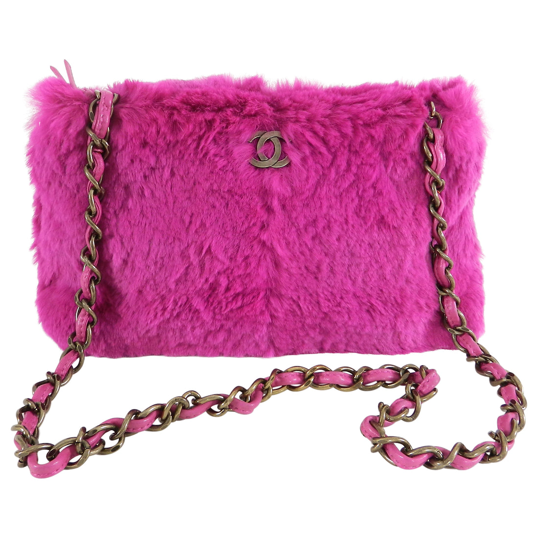 Scorpio Vixen  Pink Chanel Fur Flap Bag
