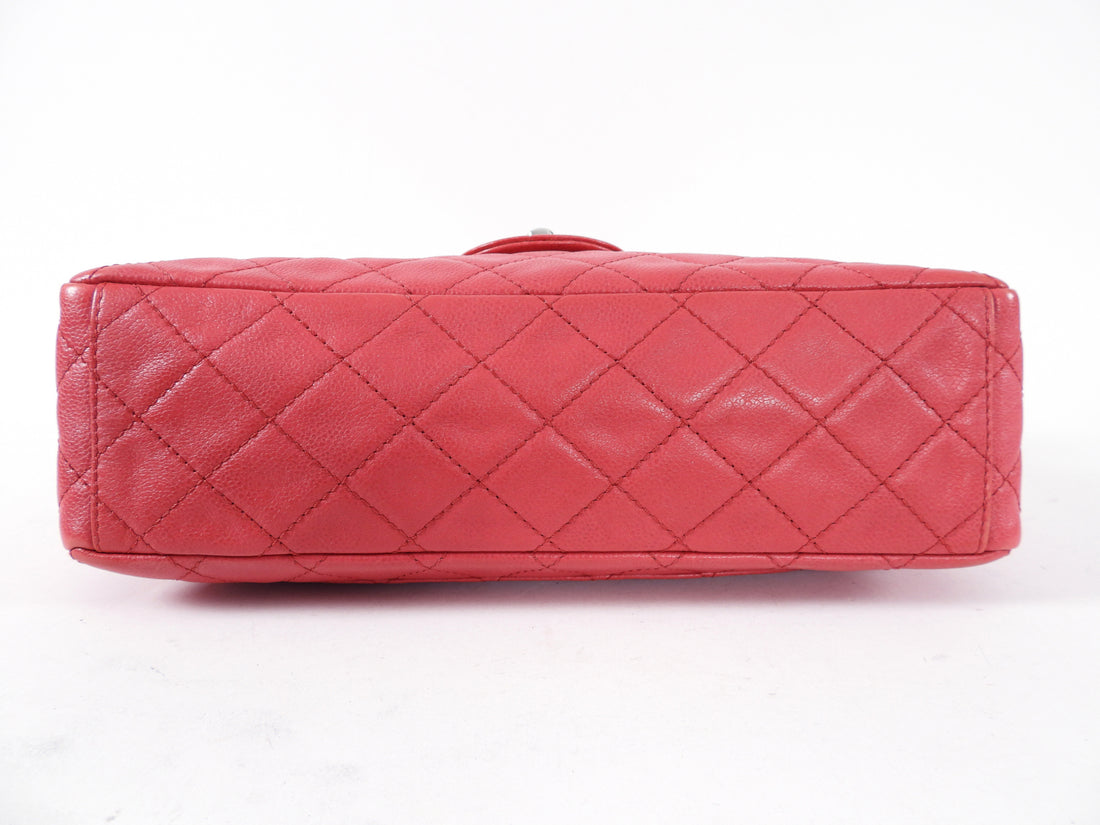Chanel Hot Pink Quilted Maxi Single Flap Bag