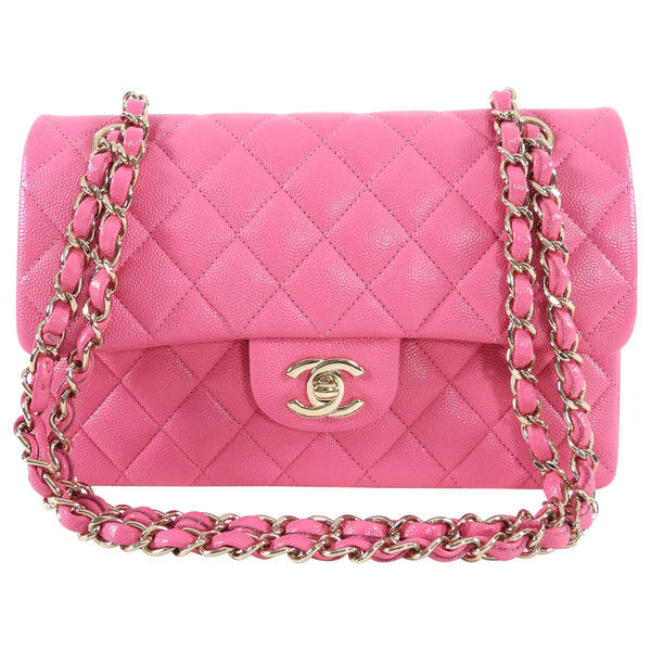 CHANEL Caviar Quilted Small Double Flap Pink 1243007