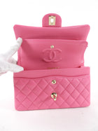 Chanel 2021 Small Pink Caviar Double Classic Flap Bag GHW