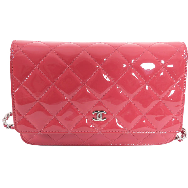 Chanel Pink Patent Classic Quilted Wallet on Chain SHW – I MISS YOU VINTAGE