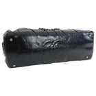 Chanel Large Black Glazed Calfskin Pleated Tote Bag
