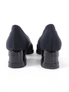 Chanel Black Square Cap Toe Block Heel Pumps - USA 7