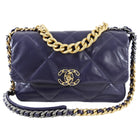 Chanel 19 Large Purple Quilted Leather Flap Bag