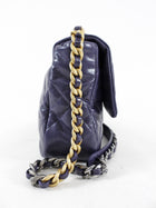Chanel 19 Large Purple Quilted Leather Flap Bag