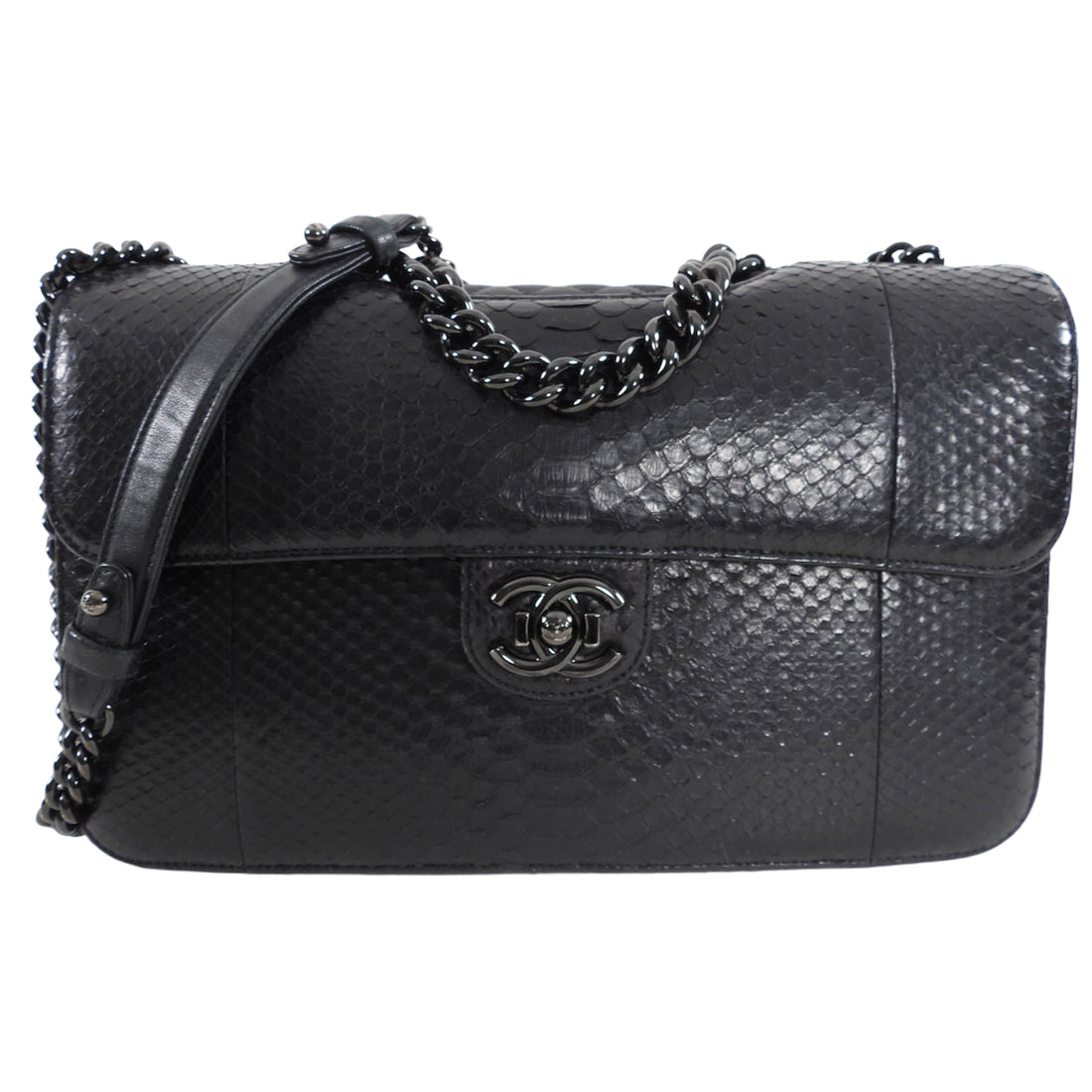 Chanel So Black Python Flap