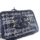 Chanel 2018 Blue Python CC Filigree Vanity Case Bag 