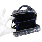 Chanel 2018 Blue Python CC Filigree Vanity Case Bag 