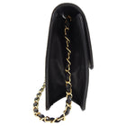 Chanel Vintage 1991 Black Lambskin Leather Quilt Flap Bag