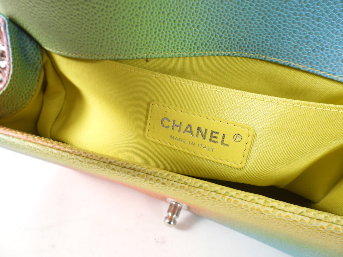 Chanel Rainbow Caviar Medium Boy Bag SHW