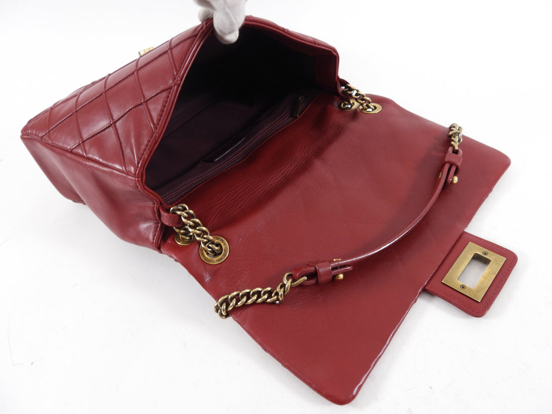 Chanel 12A Dark Red Quilted Single Flap Bag – I MISS YOU VINTAGE