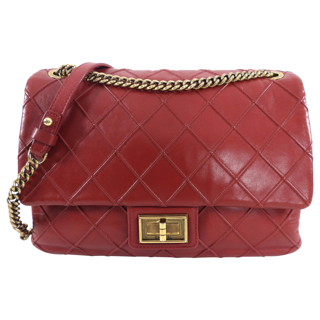 Chanel Classic 12A Mini Rectangular Red Quilted Caviar with silver