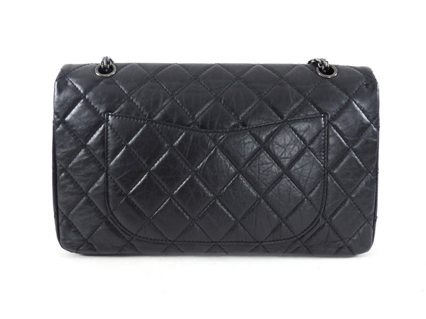 CHANEL Aged Calfskin Quilted 2.55 Reissue 227 Flap Black 1234315