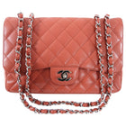 Chanel Coral / Rouge Jumbo Caviar Classic Single Flap Bag SHW